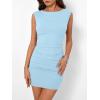 imageTrendy Queen Womens Boat Neck Going Out Mini Dress Summer Party Club Bodycon Dresses 2026Light Blue