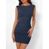 imageTrendy Queen Womens Boat Neck Going Out Mini Dress Summer Party Club Bodycon Dresses 2026Navy Blue