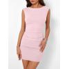 imageTrendy Queen Womens Boat Neck Going Out Mini Dress Summer Party Club Bodycon Dresses 2026Pink