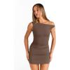 imageTrendy Queen Womens Mini Summer Dresses 2026 Going Out Off The Shoulder Bodycon Sexy Party Club Spring Fashion OutfitsBrown