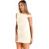imageTrendy Queen Womens Mini Summer Dresses 2026 Going Out Off The Shoulder Bodycon Sexy Party Club Spring Fashion OutfitsCream
