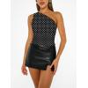 imageTrendy Queen Womens One Shoulder Tops  Asymmetrical Sleeveless Crop Tops Sexy Going Out amp Workout Shirts for WomenBlackdots