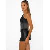 imageTrendy Queen Womens One Shoulder Tops  Asymmetrical Sleeveless Crop Tops Sexy Going Out amp Workout Shirts for WomenBlackdots