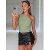 imageTrendy Queen Womens One Shoulder Tops  Asymmetrical Sleeveless Crop Tops Sexy Going Out amp Workout Shirts for WomenGreen
