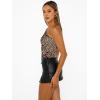 imageTrendy Queen Womens One Shoulder Tops  Asymmetrical Sleeveless Crop Tops Sexy Going Out amp Workout Shirts for WomenLeopard