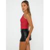 imageTrendy Queen Womens One Shoulder Tops  Asymmetrical Sleeveless Crop Tops Sexy Going Out amp Workout Shirts for WomenRed
