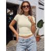 imageTrendy Queen Womens Short Sleeve T Shirts  Buttery Soft Summer Crop Tops Slim Fit Y2k Basic Tees for WorkoutApricot