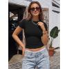 imageTrendy Queen Womens Short Sleeve T Shirts  Buttery Soft Summer Crop Tops Slim Fit Y2k Basic Tees for WorkoutBlack