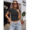 imageTrendy Queen Womens Short Sleeve T Shirts  Buttery Soft Summer Crop Tops Slim Fit Y2k Basic Tees for WorkoutBlack Dots