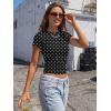 imageTrendy Queen Womens Short Sleeve T Shirts  Buttery Soft Summer Crop Tops Slim Fit Y2k Basic Tees for WorkoutBlack Dots