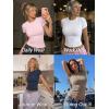 imageTrendy Queen Womens Short Sleeve T Shirts  Buttery Soft Summer Crop Tops Slim Fit Y2k Basic Tees for WorkoutBurgundy