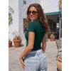 imageTrendy Queen Womens Short Sleeve T Shirts  Buttery Soft Summer Crop Tops Slim Fit Y2k Basic Tees for WorkoutDark Green