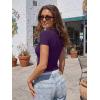 imageTrendy Queen Womens Short Sleeve T Shirts  Buttery Soft Summer Crop Tops Slim Fit Y2k Basic Tees for WorkoutDeep Purple