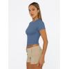 imageTrendy Queen Womens Short Sleeve T Shirts  Buttery Soft Summer Crop Tops Slim Fit Y2k Basic Tees for WorkoutDusty Blue