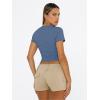 imageTrendy Queen Womens Short Sleeve T Shirts  Buttery Soft Summer Crop Tops Slim Fit Y2k Basic Tees for WorkoutDusty Blue