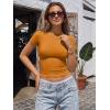 imageTrendy Queen Womens Short Sleeve T Shirts  Buttery Soft Summer Crop Tops Slim Fit Y2k Basic Tees for WorkoutGolden Ochre