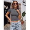 imageTrendy Queen Womens Short Sleeve T Shirts  Buttery Soft Summer Crop Tops Slim Fit Y2k Basic Tees for WorkoutGrey02