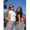 imageTrendy Queen Womens Short Sleeve T Shirts  Buttery Soft Summer Crop Tops Slim Fit Y2k Basic Tees for WorkoutLeopard