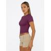 imageTrendy Queen Womens Short Sleeve T Shirts  Buttery Soft Summer Crop Tops Slim Fit Y2k Basic Tees for WorkoutMulberry