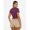 imageTrendy Queen Womens Short Sleeve T Shirts  Buttery Soft Summer Crop Tops Slim Fit Y2k Basic Tees for WorkoutMulberry