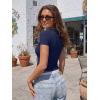 imageTrendy Queen Womens Short Sleeve T Shirts  Buttery Soft Summer Crop Tops Slim Fit Y2k Basic Tees for WorkoutNavy Blue
