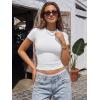 imageTrendy Queen Womens Short Sleeve T Shirts  Buttery Soft Summer Crop Tops Slim Fit Y2k Basic Tees for WorkoutWhite