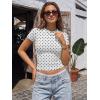 imageTrendy Queen Womens Short Sleeve T Shirts  Buttery Soft Summer Crop Tops Slim Fit Y2k Basic Tees for WorkoutWhite Dots