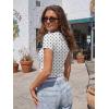 imageTrendy Queen Womens Short Sleeve T Shirts  Buttery Soft Summer Crop Tops Slim Fit Y2k Basic Tees for WorkoutWhite Dots