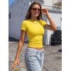 imageTrendy Queen Womens Short Sleeve T Shirts  Buttery Soft Summer Crop Tops Slim Fit Y2k Basic Tees for WorkoutYellow