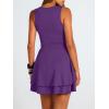 imageTrendy Queen Womens Square Neck Summer Party Flowy Ruffle Hem Ruched Waist Mini DressPurple