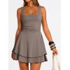 imageTrendy Queen Womens Square Neck Summer Party Flowy Ruffle Hem Ruched Waist Mini DressSmoke