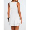 imageTrendy Queen Womens Square Neck Summer Party Flowy Ruffle Hem Ruched Waist Mini DressWhite