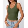 imageTrendy Queen Womens Tank Tops Double Lined Crop Sleeveless Going Out Camisole Summer Fashion Basic Soft Spring Clothes 2026Armygreen