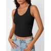 imageTrendy Queen Womens Tank Tops Double Lined Crop Sleeveless Going Out Camisole Summer Fashion Basic Soft Spring Clothes 2026Black