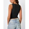 imageTrendy Queen Womens Tank Tops Double Lined Crop Sleeveless Going Out Camisole Summer Fashion Basic Soft Spring Clothes 2026Black