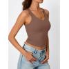 imageTrendy Queen Womens Tank Tops Double Lined Crop Sleeveless Going Out Camisole Summer Fashion Basic Soft Spring Clothes 2026Brown