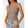 imageTrendy Queen Womens Tank Tops Double Lined Crop Sleeveless Going Out Camisole Summer Fashion Basic Soft Spring Clothes 2026Coffeegrey