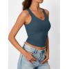 imageTrendy Queen Womens Tank Tops Double Lined Crop Sleeveless Going Out Camisole Summer Fashion Basic Soft Spring Clothes 2026Darkblue