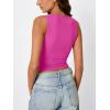 imageTrendy Queen Womens Tank Tops Double Lined Crop Sleeveless Going Out Camisole Summer Fashion Basic Soft Spring Clothes 2026Hot Pink