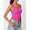 imageTrendy Queen Womens Tank Tops Double Lined Crop Sleeveless Going Out Camisole Summer Fashion Basic Soft Spring Clothes 2026Hot Pink