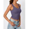 imageTrendy Queen Womens Tank Tops Double Lined Crop Sleeveless Going Out Camisole Summer Fashion Basic Soft Spring Clothes 2026Purple