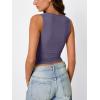 imageTrendy Queen Womens Tank Tops Double Lined Crop Sleeveless Going Out Camisole Summer Fashion Basic Soft Spring Clothes 2026Purple