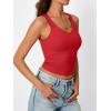 imageTrendy Queen Womens Tank Tops Double Lined Crop Sleeveless Going Out Camisole Summer Fashion Basic Soft Spring Clothes 2026Red