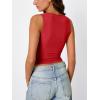 imageTrendy Queen Womens Tank Tops Double Lined Crop Sleeveless Going Out Camisole Summer Fashion Basic Soft Spring Clothes 2026Red