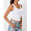 imageTrendy Queen Womens Tank Tops Double Lined Crop Sleeveless Going Out Camisole Summer Fashion Basic Soft Spring Clothes 2026White