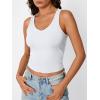 imageTrendy Queen Womens Tank Tops Double Lined Crop Sleeveless Going Out Camisole Summer Fashion Basic Soft Spring Clothes 2026White