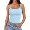 imageTrendy Queen Spaghetti Strap Crop Tank Tops for Women Cute Summer Camisoles for Teens Fitted Basic Layering Cami UndershirtsBabyblue
