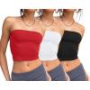 imageTrendy Queen Womens 3 Pack Tube Tops Crop Going Out Strapless Basic Backless Bandeau Bra Summer OutfitsBlack white red