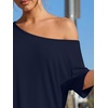image:imageTrendy Queen Womens 2 Piece Lounge Sets Off Shoulder Oversized Tshirts amp Wide Leg Pants OutfitsNavy