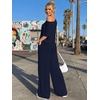 image:imageTrendy Queen Womens 2 Piece Lounge Sets Off Shoulder Oversized Tshirts amp Wide Leg Pants OutfitsNavy